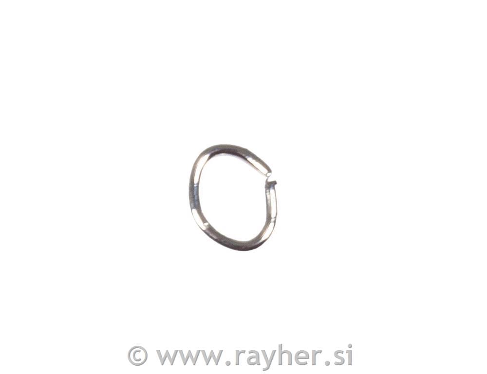 Obročki, ovalni, srebrni, 3x4mm, deb.:0.5mm, 30 kosov