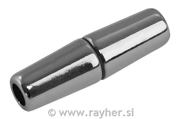 Magnet clasp Olive, silver, 28x8mm, for