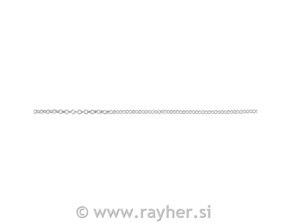 Link chain Rings, silver, ring 4mm, 80cm long, 1pc