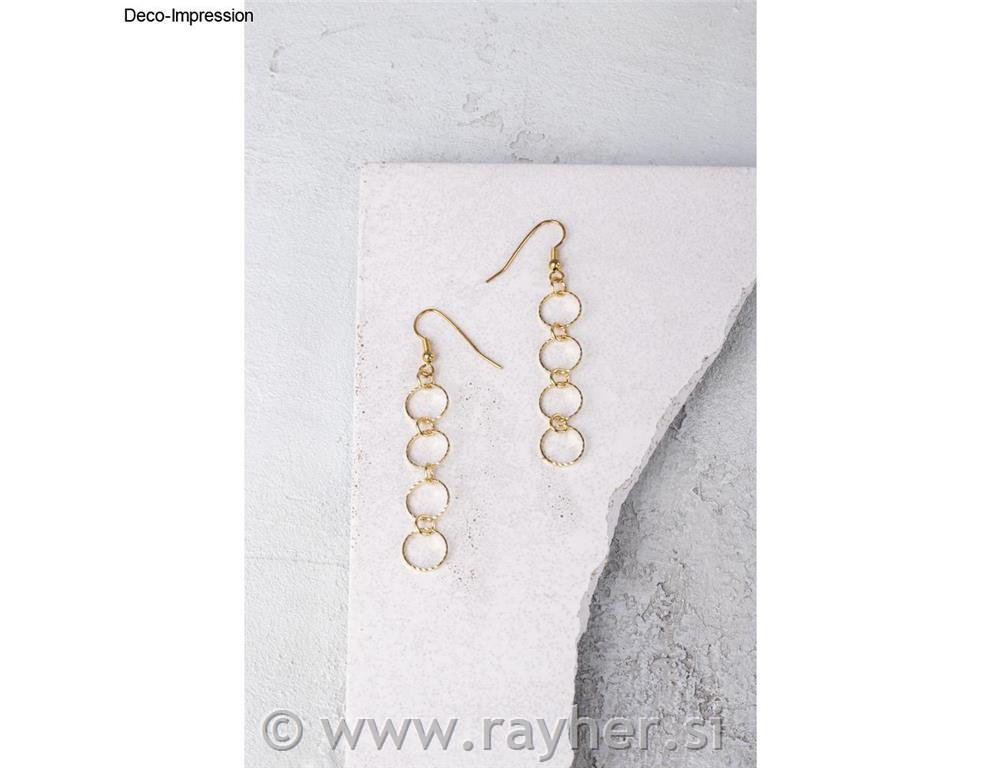 Verižica Emboss rings, zlata, o obročka 10+4mm, 80cm