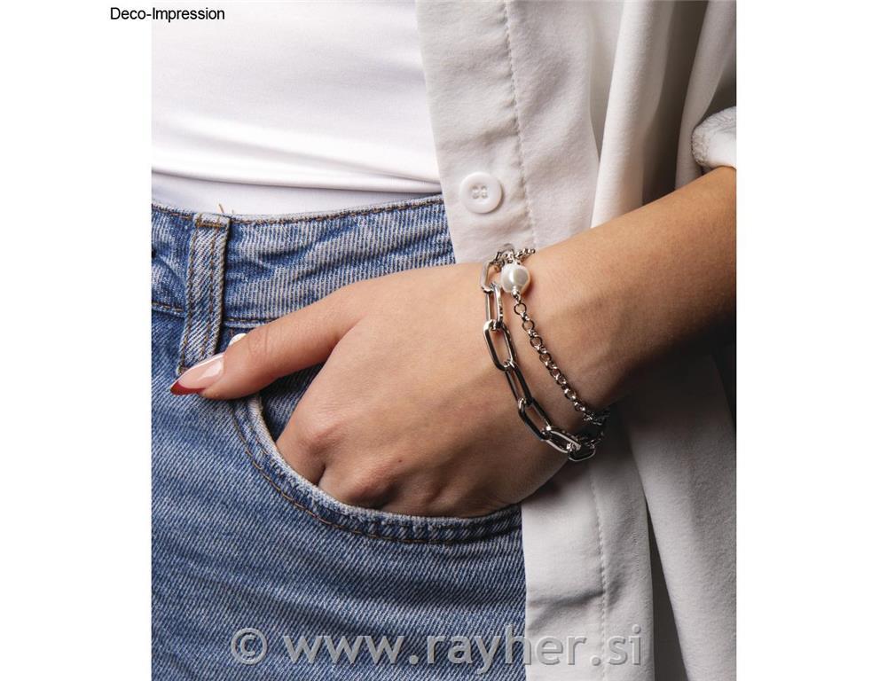 Verižica, srebrna, 1.5x17x6.5mm, 80cm