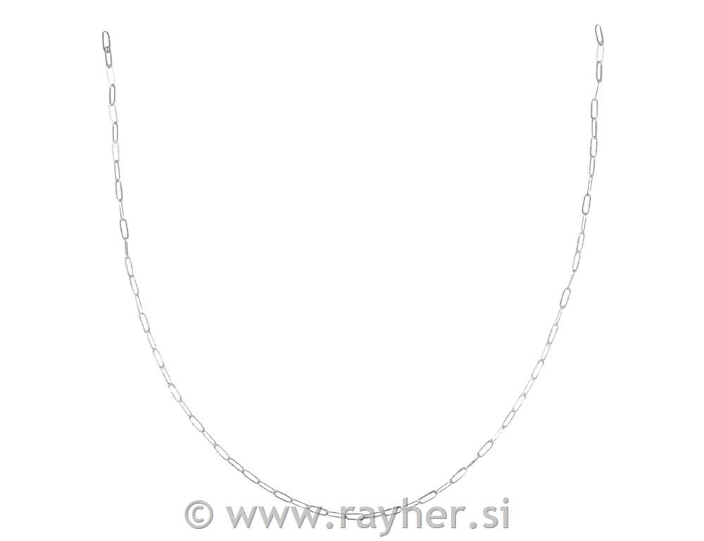 Link chain Embossed paperclip, silver, 1.2x5.4x15mm, 80cm long, 1pc