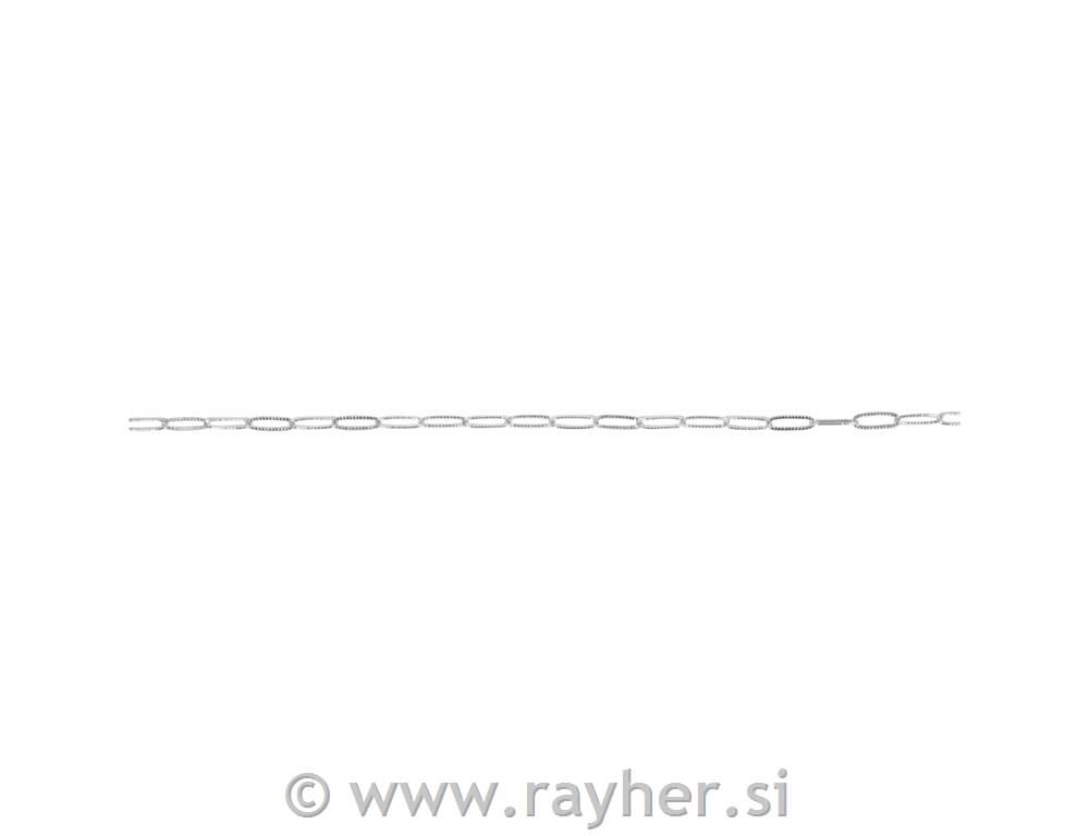 Link chain Embossed paperclip, silver, 1.2x5.4x15mm, 80cm long, 1pc