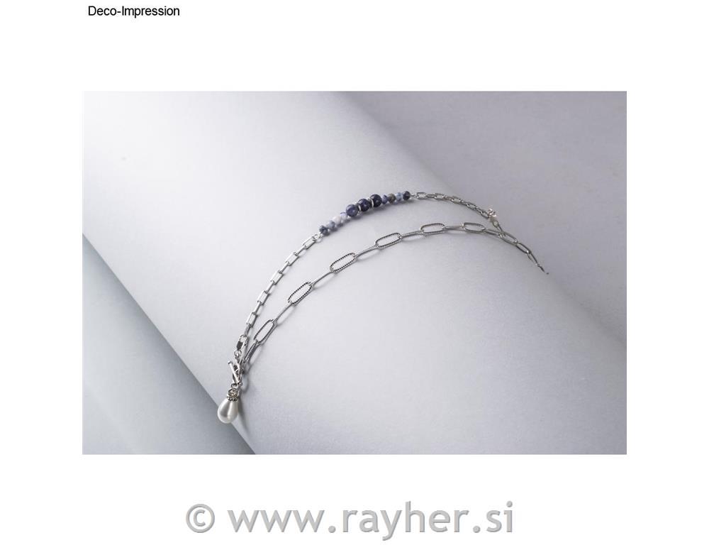 Link chain Embossed paperclip, silver, 1.2x5.4x15mm, 80cm long, 1pc