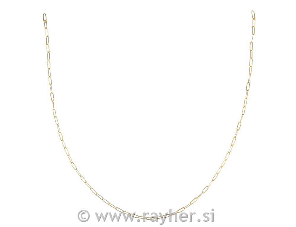 Verižica Emboss clip, zlata, 1.2x5.4x15mm, 80cm