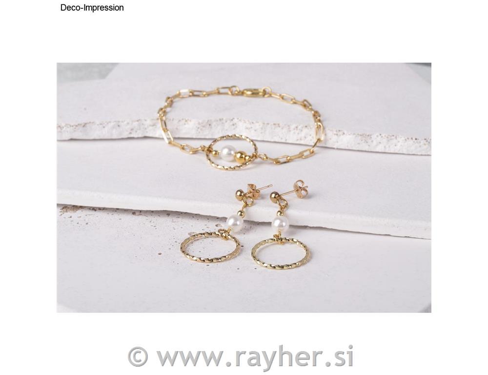 Twisted metal ring 20mm, gold, 6pcs