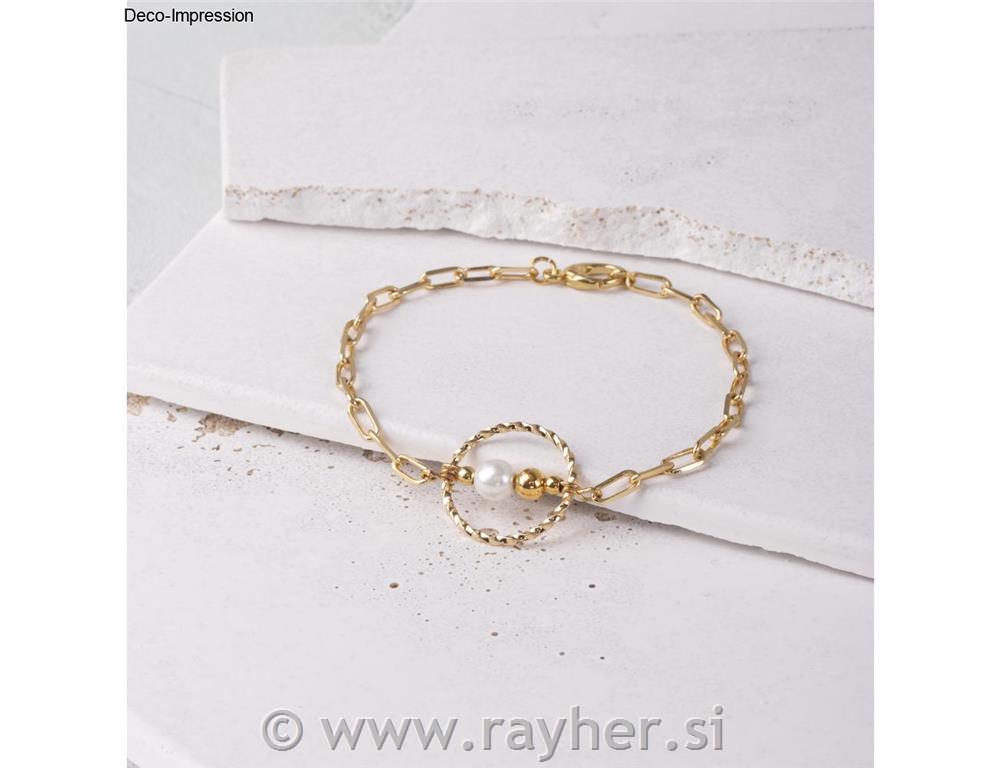 Twisted metal ring 20mm, gold, 6pcs