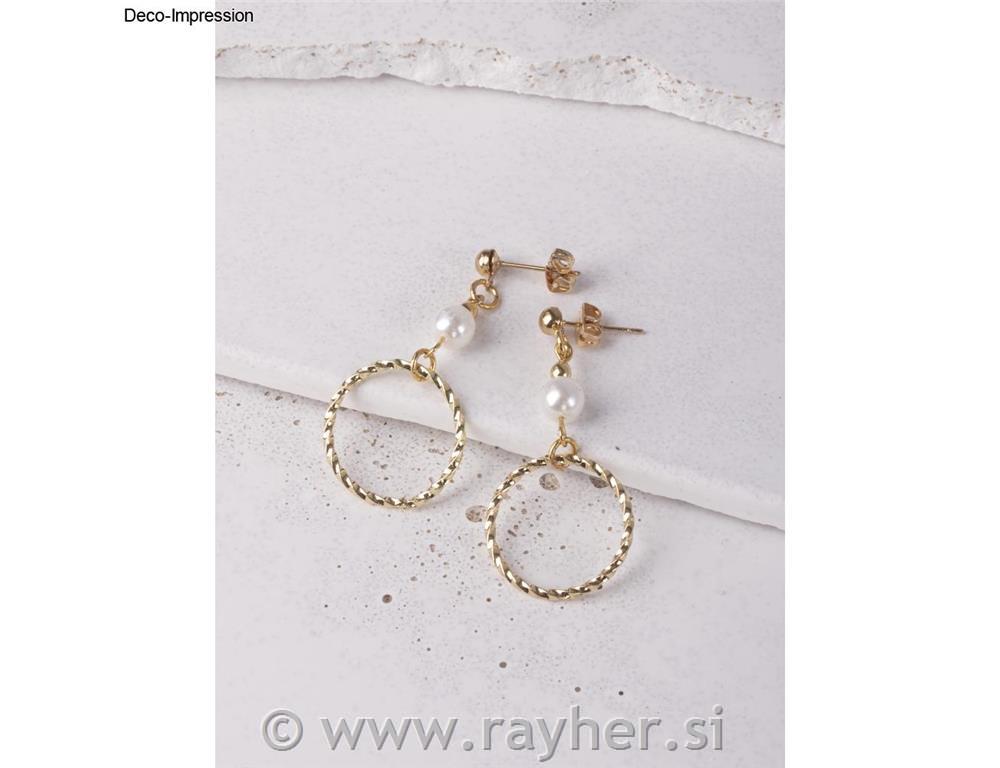 Twisted metal ring 20mm, gold, 6pcs