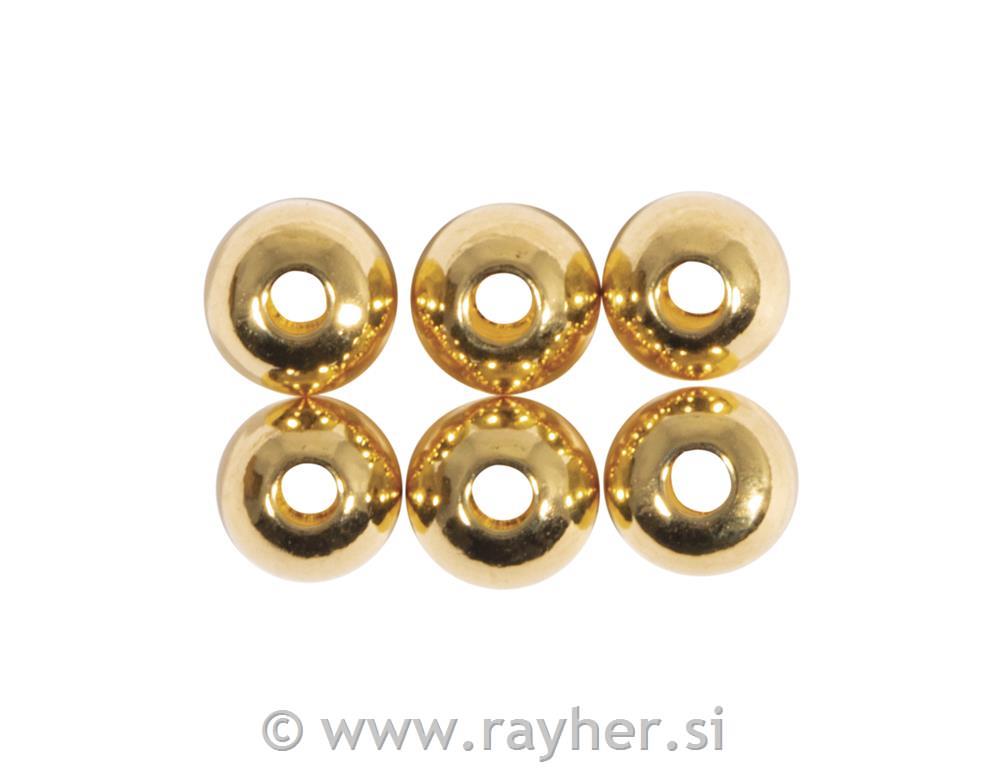 Kovinska distančna krogla, 5 mm, zlata, 6 kos