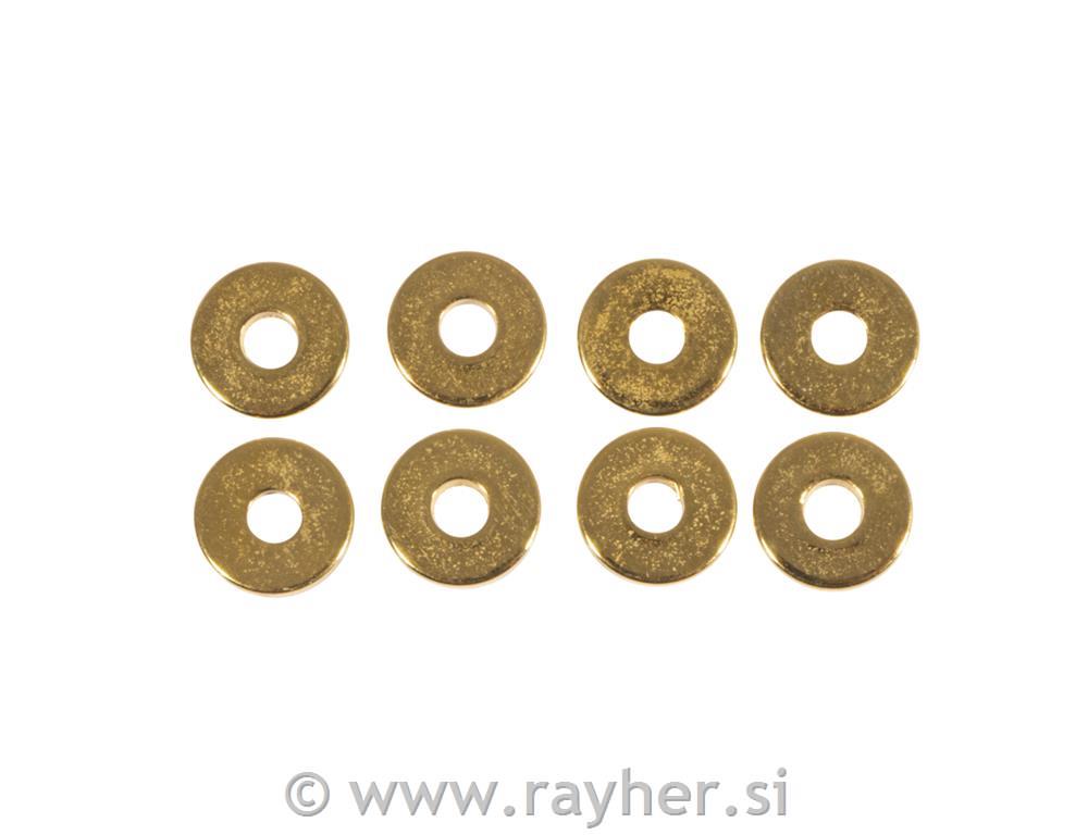 Kovinski distančnik disk, 6x1mm, zlati, 8 kos