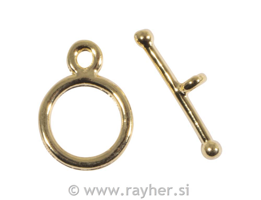 Filigranska sponka, 14mm, zlata, 1 kos