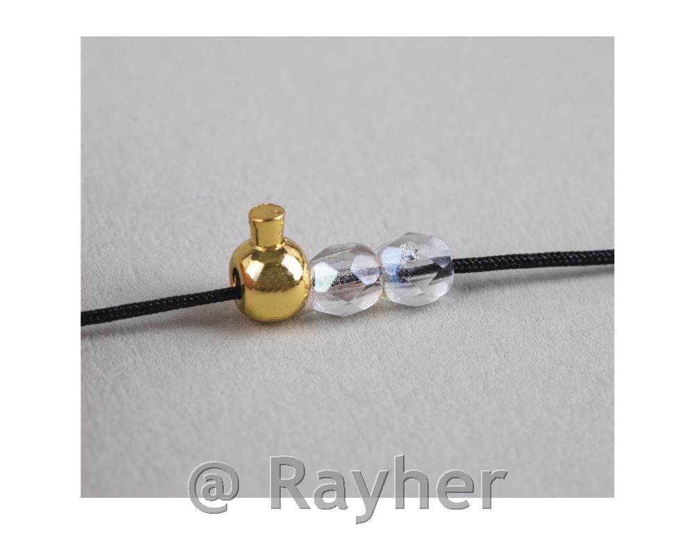 Pozicionirna perlica, okrogla, zlata, 3,5 x 3 mm, 10 kosov