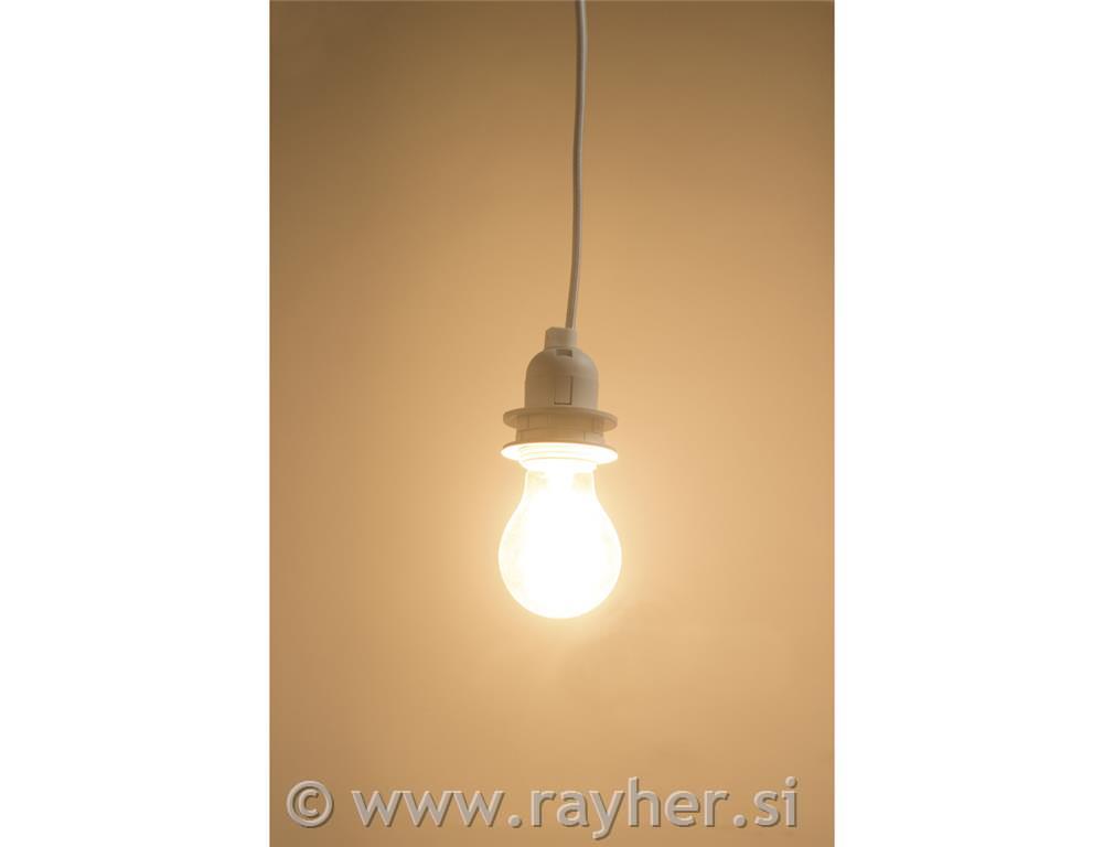 Električni kabel za luč E27 s stikalom bel 180 cm