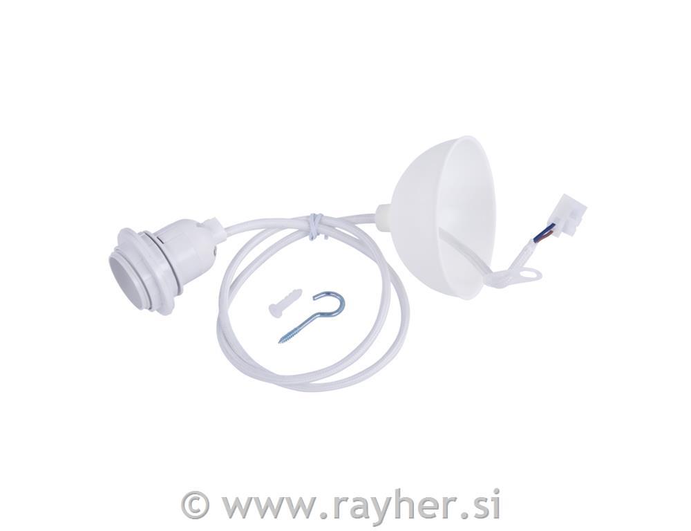 Električni kabel za visečo luč E27 bel 100 cm