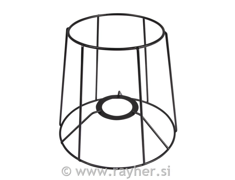 Kovinski okvir za senčnik, premer 17 cm, črn, 16 cm, stožčast, črn