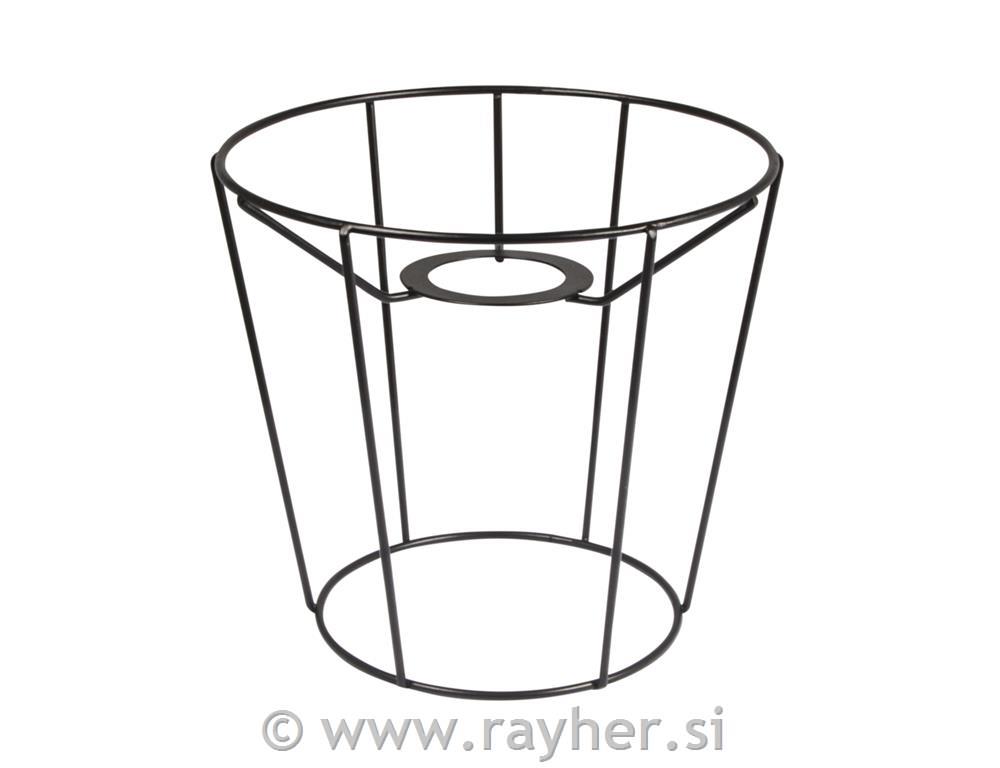 Kovinski okvir za senčnik, premer 17 cm, črn, 16 cm, stožčast, črn