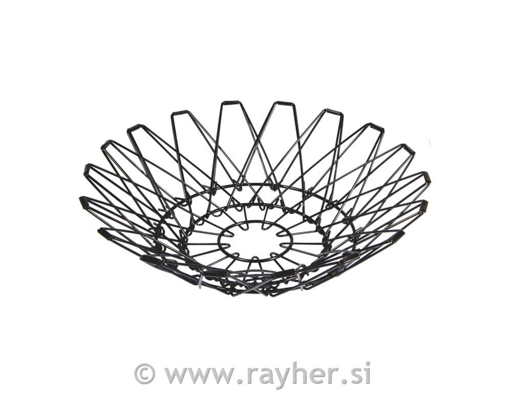 Flexible wire basket, 32cm , black, foldable, blacoated