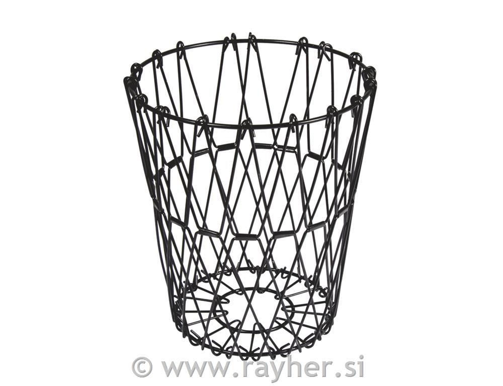 Flexible wire basket, 32cm , black, foldable, blacoated
