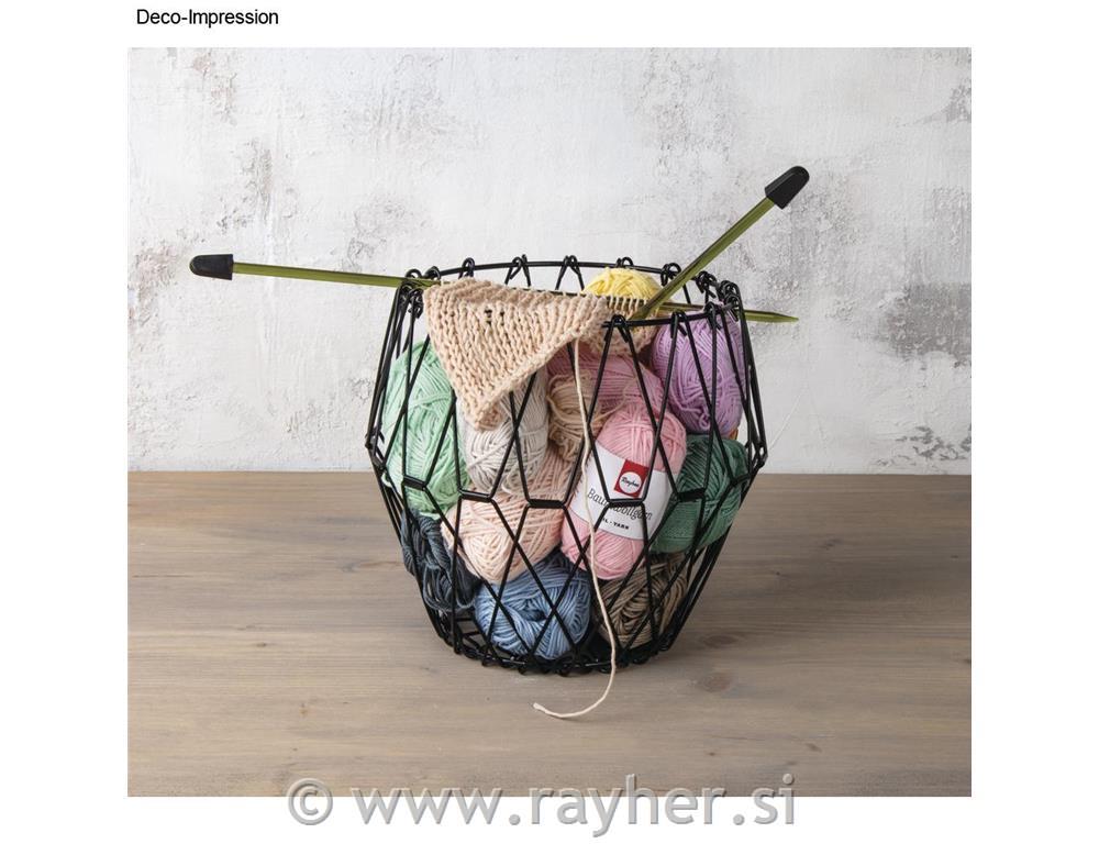 Flexible wire basket, 32cm , black, foldable, blacoated