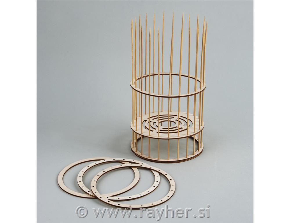 Leseni obročki za svetilke, naravni, o 17 cm, 7 kom