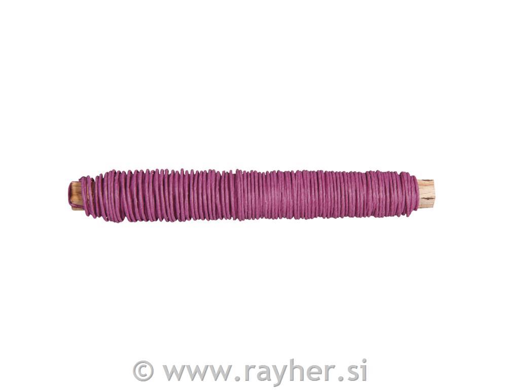 Paper covered wire, 0.55mm o, fuchsia, on a wooden reel 50g, tab-bag 20m