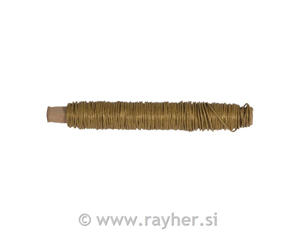 Žica ovita s papirjem 0,55mm 20m zlata mat