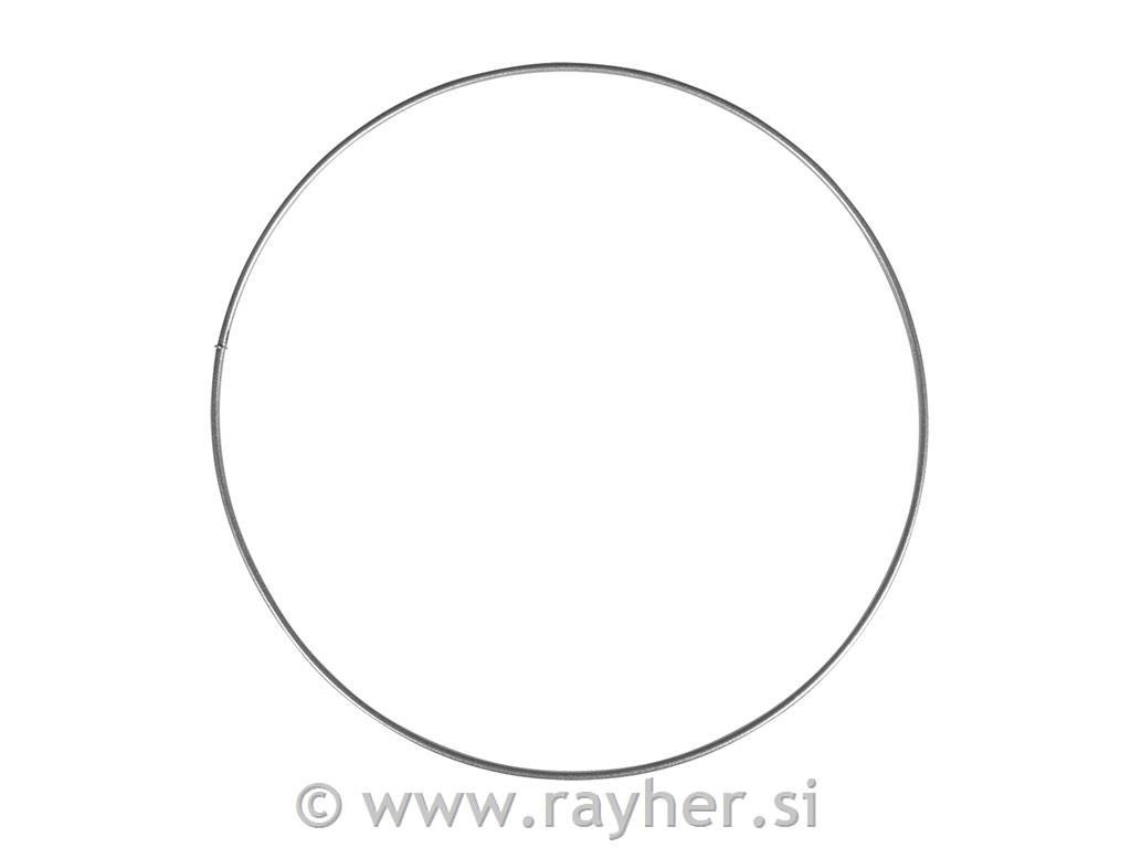 Obroč kovinski, 20 cm, srebrn