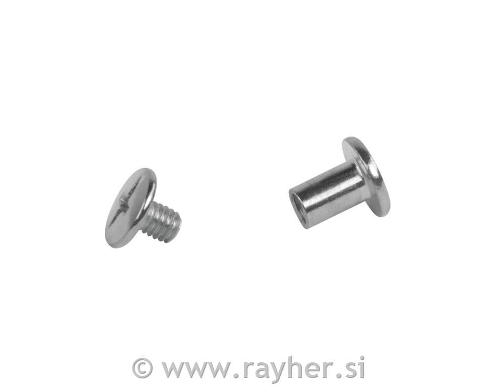 Pritrdilni vijaki, srebrni, 1,1 cm 8 kosov