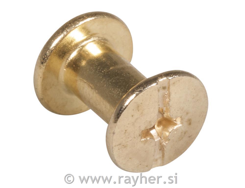 Pritrdilni vijaki, zlati, 1,1cm, set 8