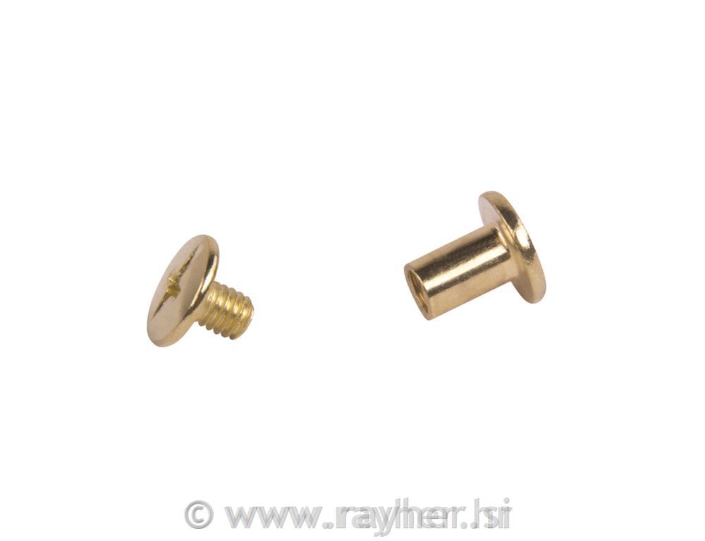 Pritrdilni vijaki, zlati, 1,1cm, set 8