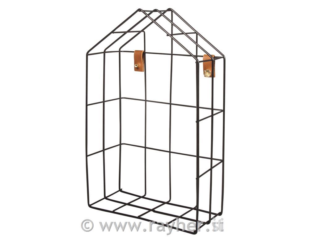 Stojalo iz žice, Hišica, črna, 16x7x25cm + motažni elementi