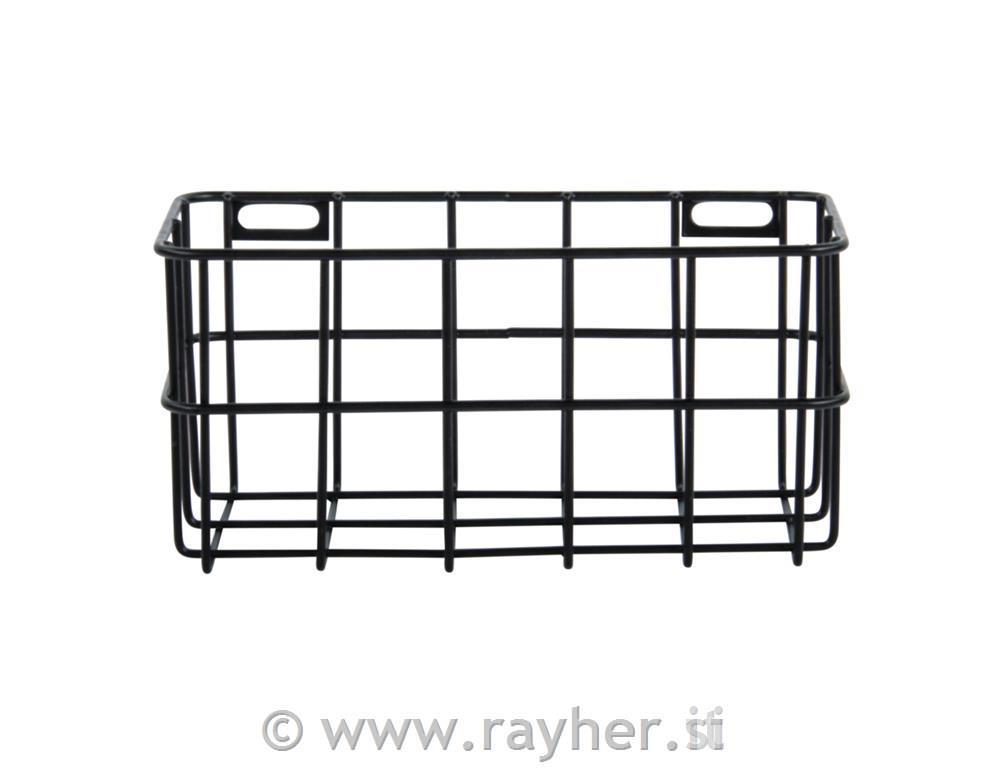Košarica iz žice, črna, 16,5x8x8cm + montažni elementi