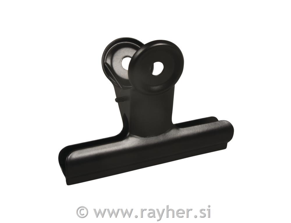 Metallic paper clamp, strong hold9x7x4cm, tab-bag 1pcblack