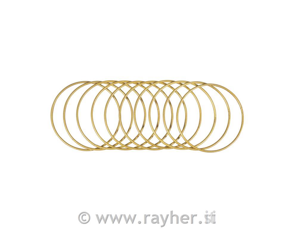 Metal rings coated, 15cm o, gold, box 10
