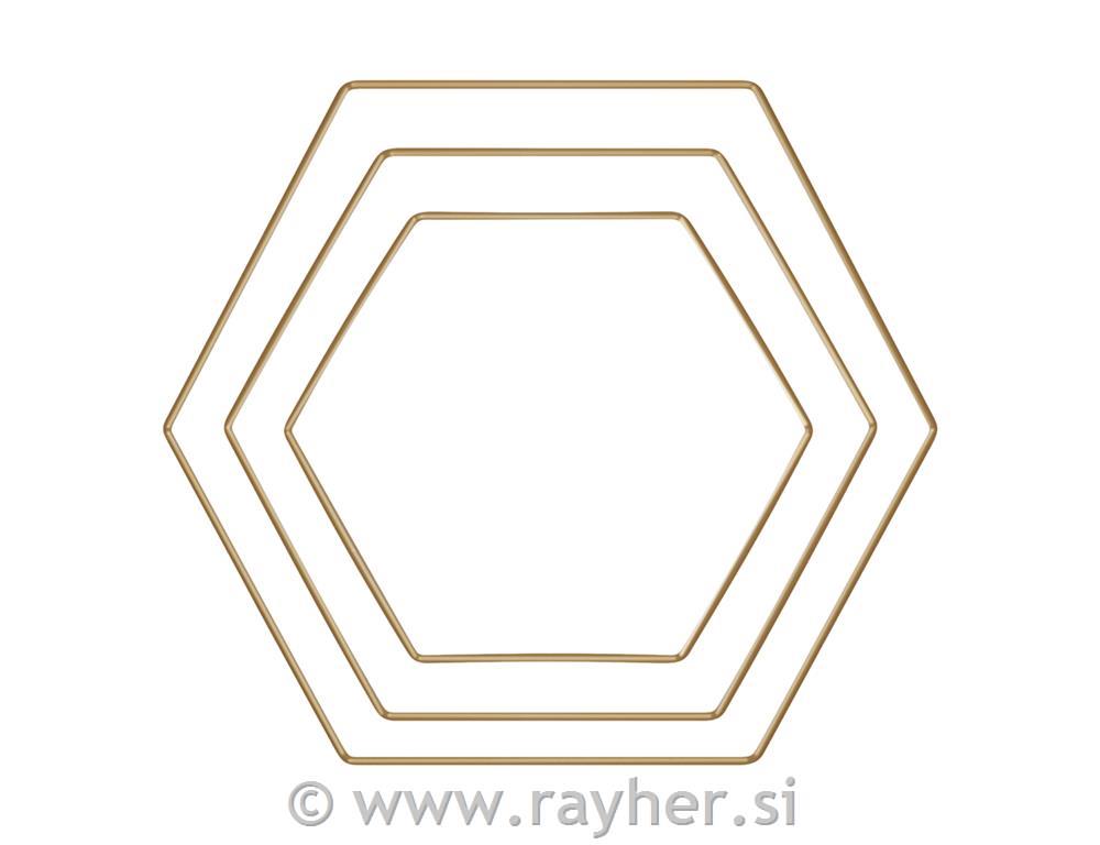 Metal rings coated, gold, set 3