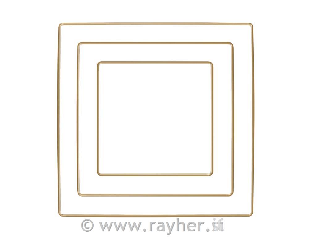 Metal rings coated, gold, set 3