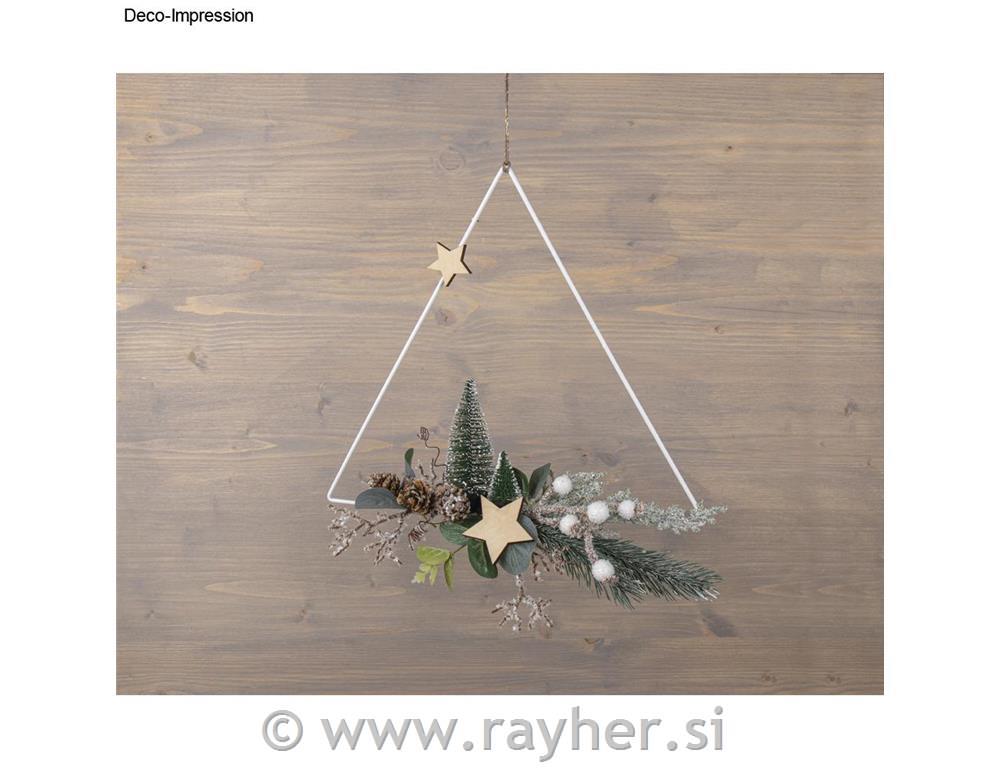 Kovinski obroči, trikotnik, beli set 3