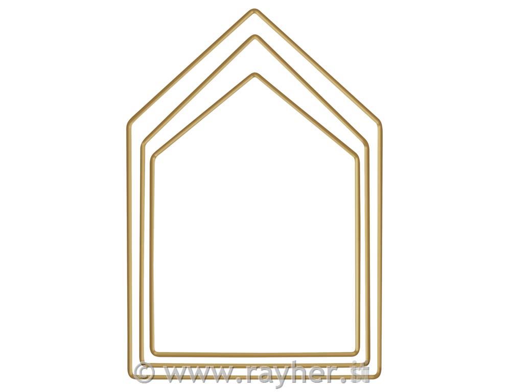 Kovinski obroči, hiška, zlati set 3