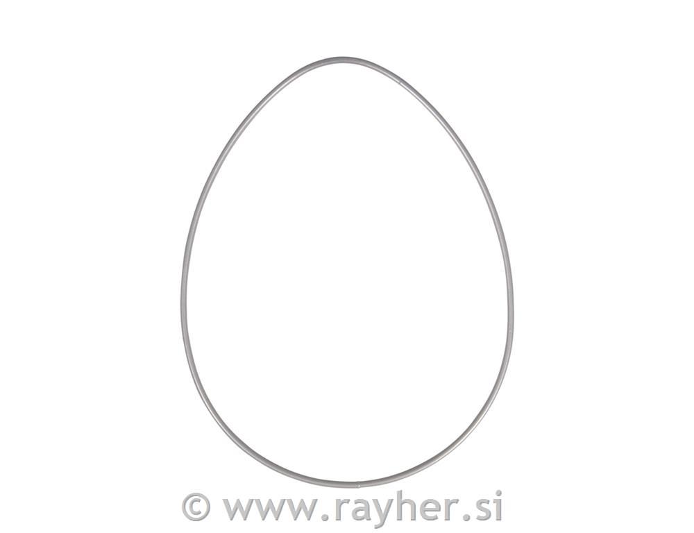 Kovinski obroč Jajce, 20 cm, srebrn, 15x20 cm