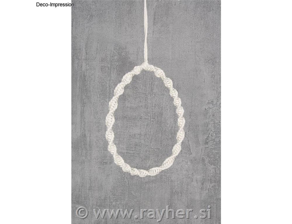 Kovinski obroč Jajce, 20 cm, srebrn, 15x20 cm