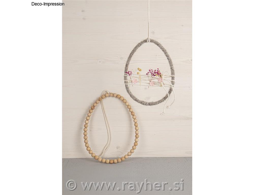 Kovinski obroč Jajce, 20 cm, srebrn, 15x20 cm