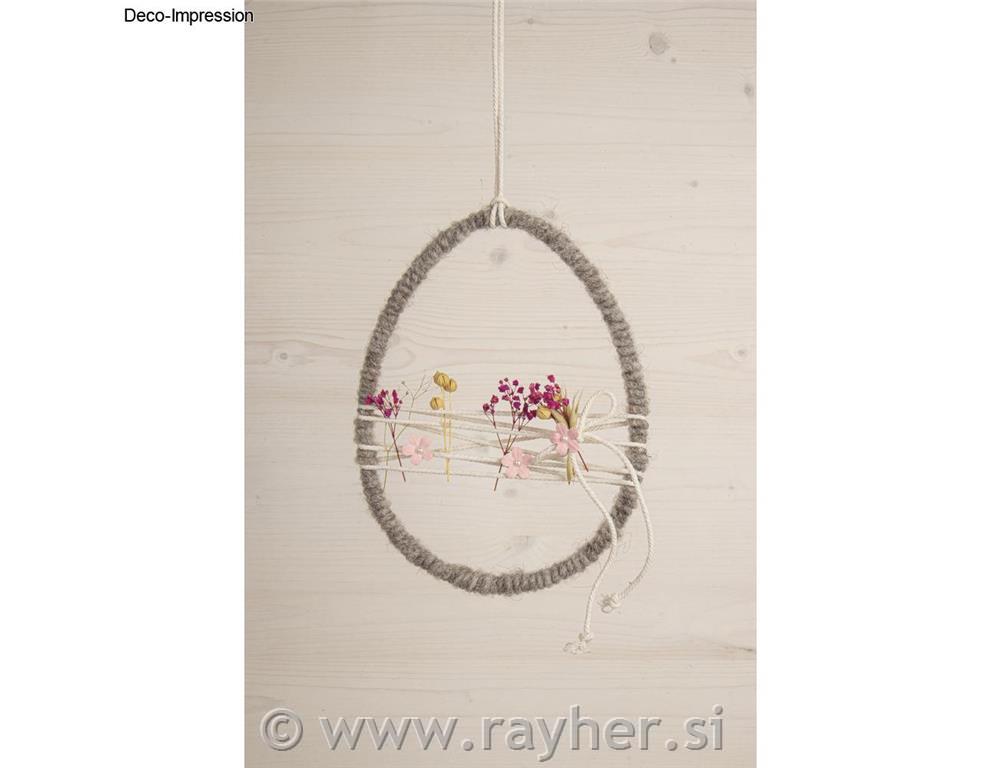 Kovinski obroč Jajce, 20 cm, srebrn, 15x20 cm