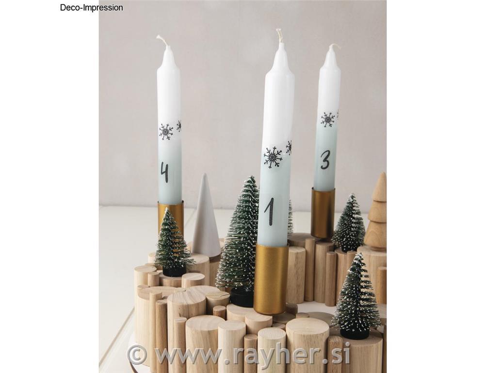 Svečnik za visoke sveče 2,3cm, višina 5 cm, zlat, set 2