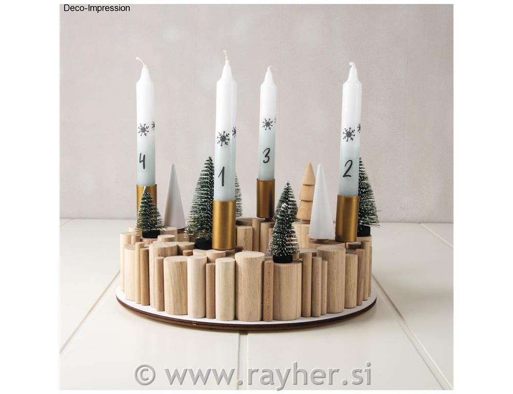 Svečnik za visoke sveče 2,3cm, višina 5 cm, zlat, set 2