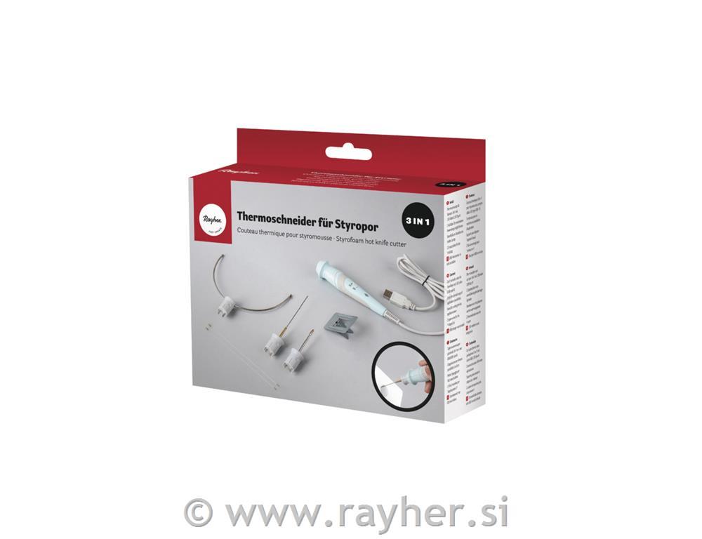 Termorezalnik za stiropor, 3 v 1, 3 različne konice, set