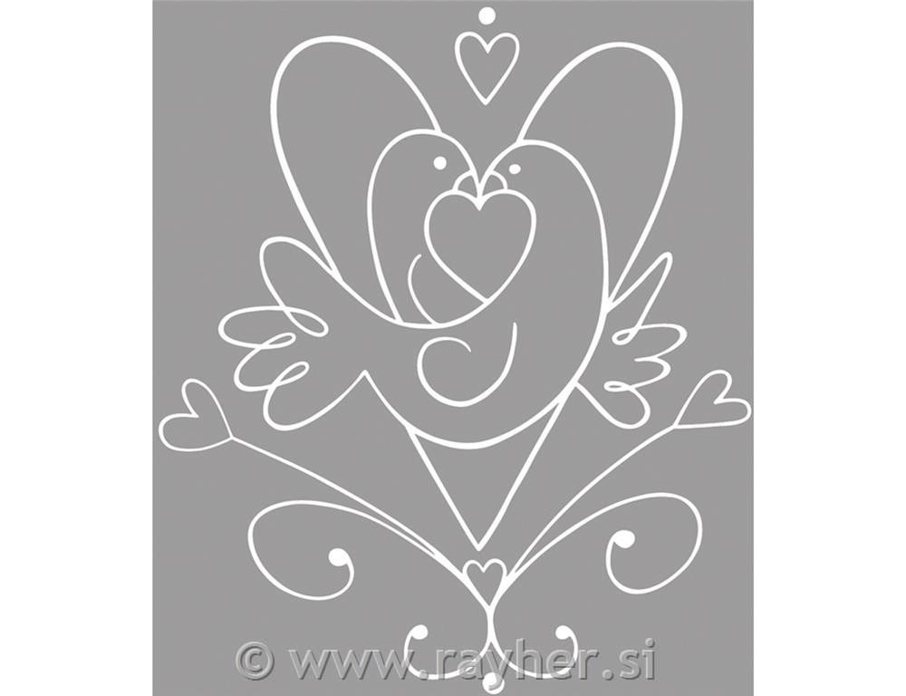 Wooden stamp Lucky pigeons, 6x7cm