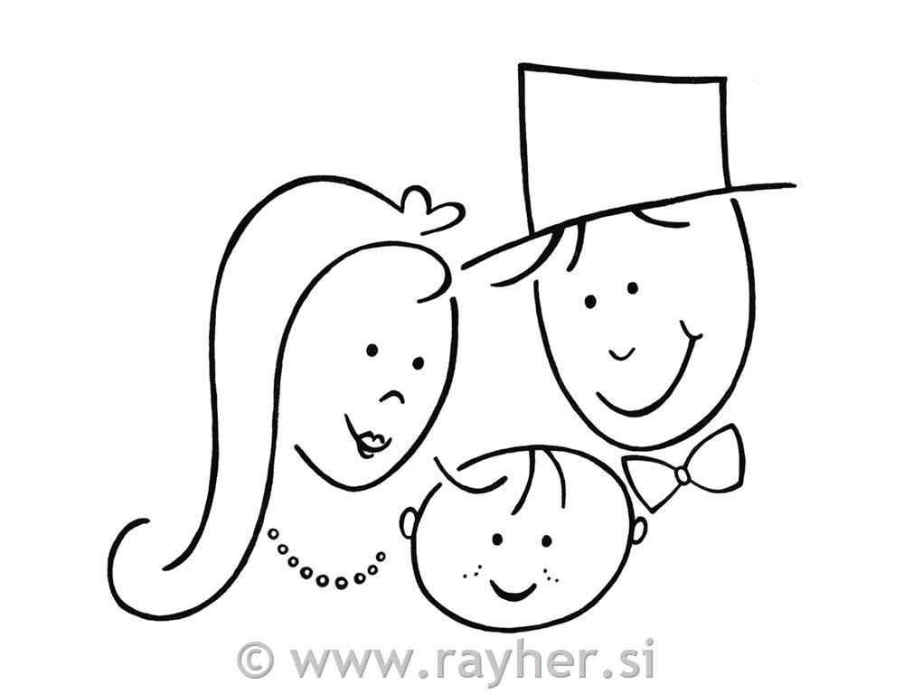 W. stamp Wedding with child, 7x8cm, item