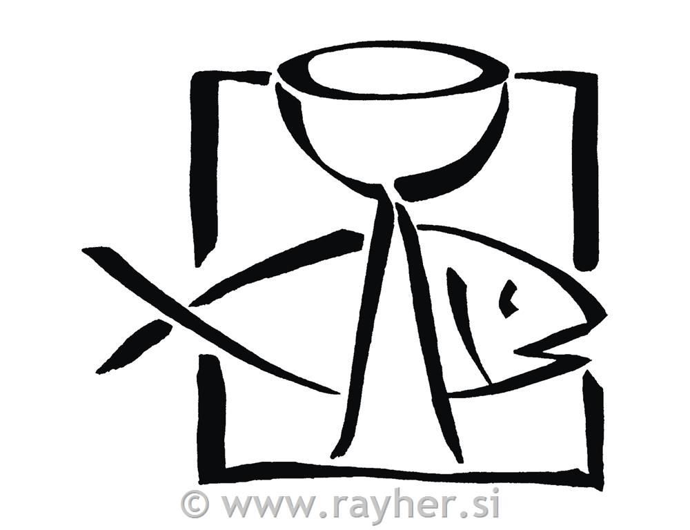 W. stamp Fish & Cup, 6x7cm, item 27922