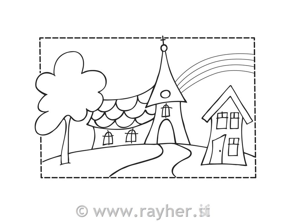 Žig, Cerkev & Mavrica, 7x10 cm