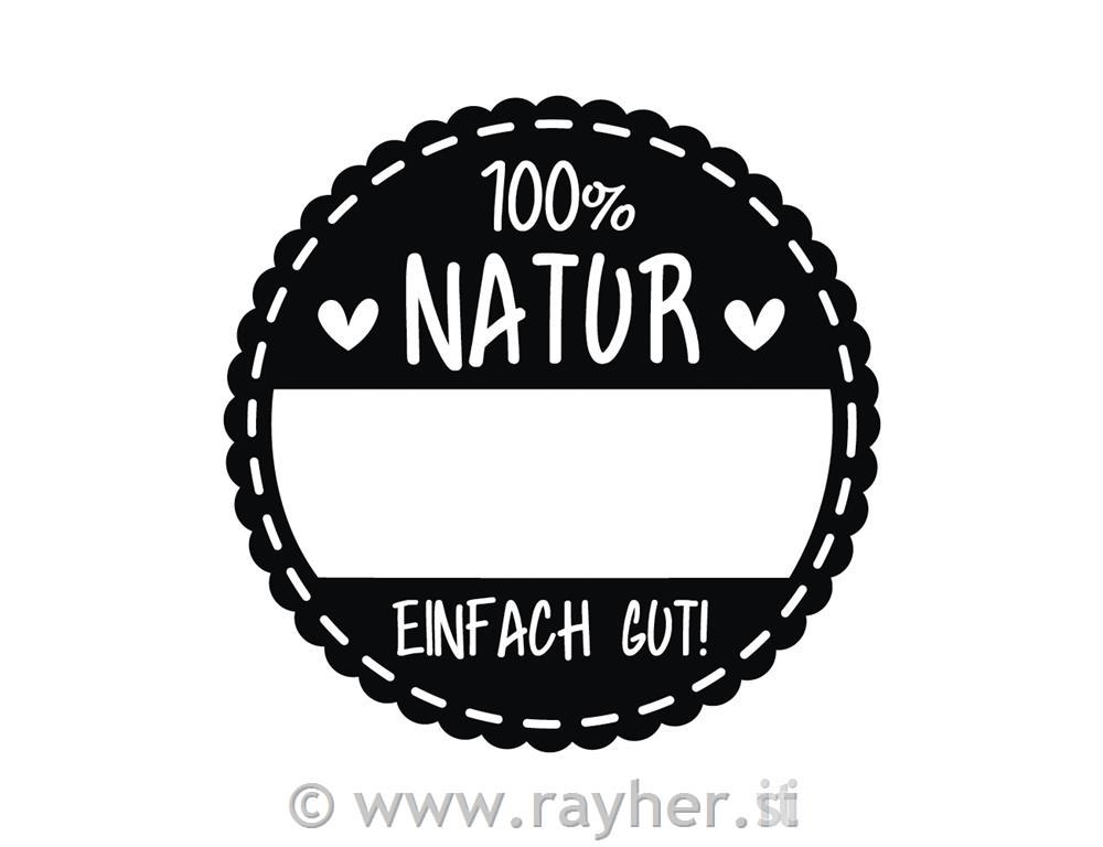 Stamp "100% Natur", 3cm o